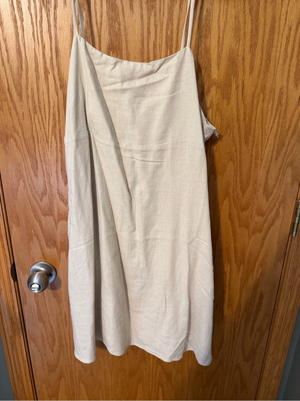 Fabletics Cream Linen A-Line Slip Skirt